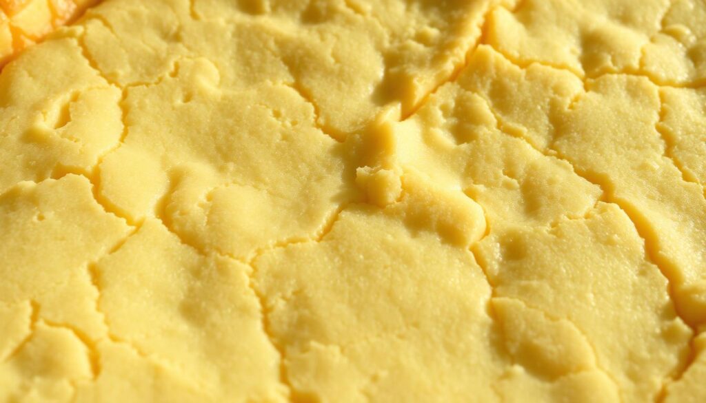 A crisp, buttery shortbread crust with a delicate golden-brown hue, freshly baked and ready to be topped with a tangy lemon filling. The surface has a subtly cracked texture, revealing the melt-in-your-mouth interior. Soft light from the side creates dramatic shadows, accentuating the flaky layers and highlighting the rich, creamy color of the crust. The image is captured at a close-up angle, filling the frame with the inviting texture and alluring aroma of the perfect shortbread base for a classic lemon bar. A crisp, buttery shortbread crust with a delicate golden-brown hue, freshly baked and ready to be topped with a tangy lemon filling. The surface has a subtly cracked texture, revealing the melt-in-your-mouth interior. Soft light from the side creates dramatic shadows, accentuating the flaky layers and highlighting the rich, creamy color of the crust. The image is captured at a close-up angle, filling the frame with the inviting texture and alluring aroma of the perfect shortbread base for a classic lemon bar.