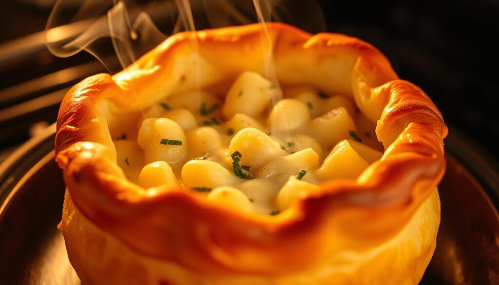 A delectable potato pie nestled in a flaky golden crust, fresh from the oven. The rich, creamy filling is a comforting blend of mashed potatoes, savory herbs, and melted cheese. Wisps of steam rise from the pie, inviting you to take a closer look. The crust is beautifully browned, with a satisfying crunch that gives way to the smooth, velvety interior. Warm lighting casts a cozy glow, accentuating the hearty, homemade appeal of this classic comfort food. A comforting scene that evokes memories of family gatherings and the simple pleasures of a well-crafted dish. A delectable potato pie nestled in a flaky golden crust, fresh from the oven. The rich, creamy filling is a comforting blend of mashed potatoes, savory herbs, and melted cheese. Wisps of steam rise from the pie, inviting you to take a closer look. The crust is beautifully browned, with a satisfying crunch that gives way to the smooth, velvety interior. Warm lighting casts a cozy glow, accentuating the hearty, homemade appeal of this classic comfort food. A comforting scene that evokes memories of family gatherings and the simple pleasures of a well-crafted dish.