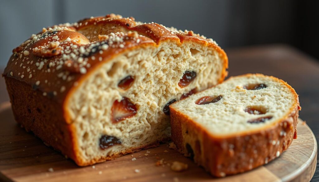 Image of a beautifully baked half bread half cake dessert