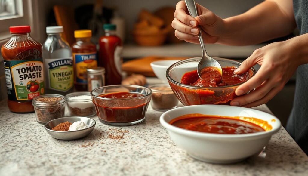 homemade BBQ sauce preparation homemade BBQ sauce preparation